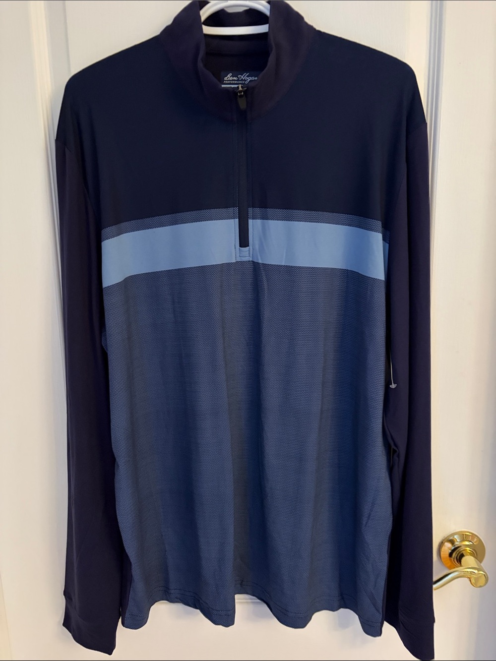 NWOT Hogan Men’s Zip-Up Sweater in Navy with Light Blue Stripe